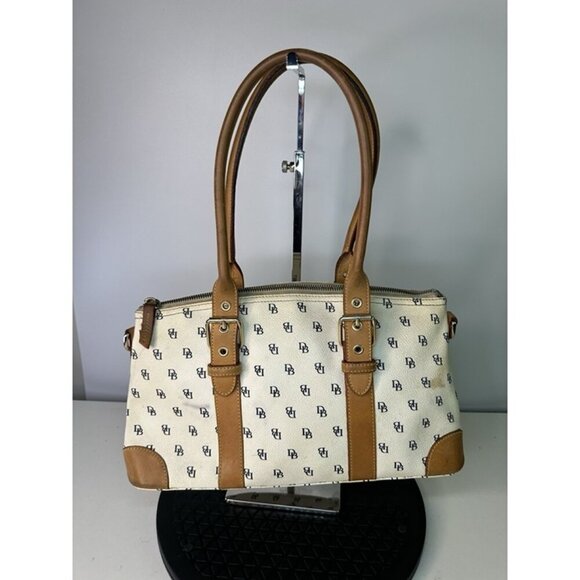 Dooney Bourke Medium Leather White Tan Handles - Picture 8 of 12